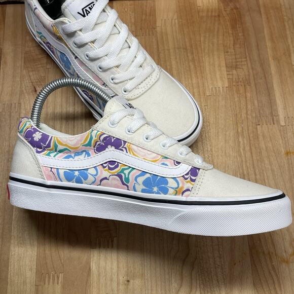 VANS Ward Psych Flora White Multi Color Floral Rare Style Size 5 - Picture 5 of 12